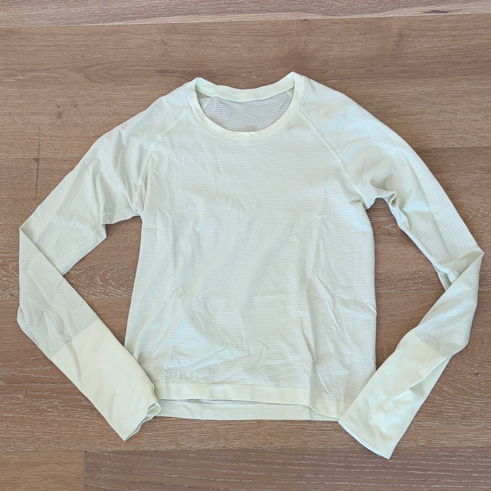 Lululemon Athletica Swiftly neon yellow Long Sleeve Tee Waist Length